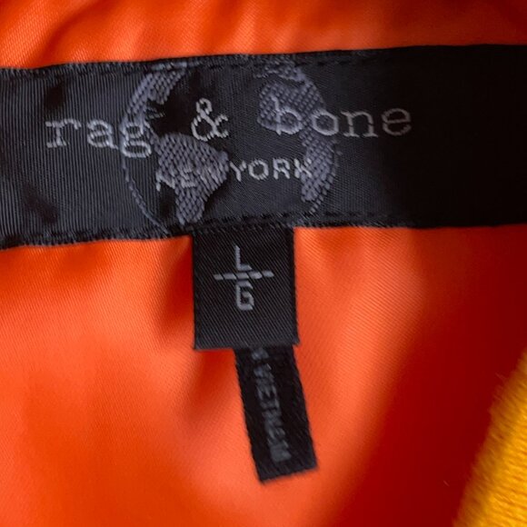 Rag & Bone Manston Recycled Nylon Bomber in Saffron, Size L, Hardly Worn - Picture 5 of 11
